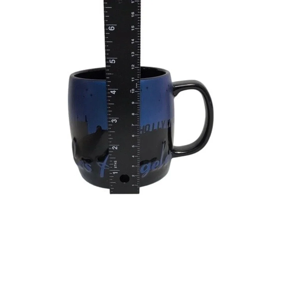 Los‎ Angeles Skyline CERAMIC COFFEE MUG (24 Oz)Black&Blue Hollywood￼ Americaware